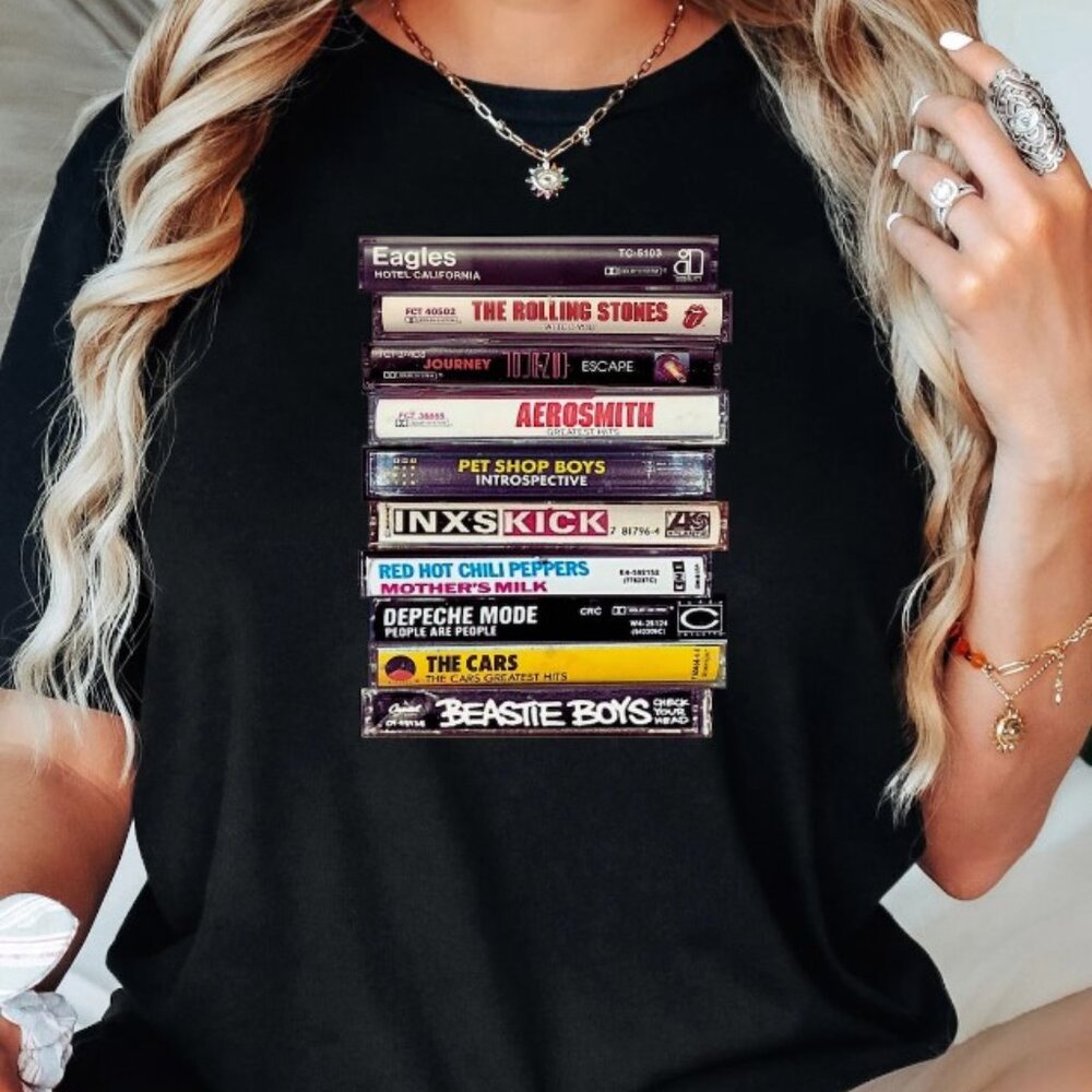 80's Rock Cassette T-Shirt Gift For Music Lover, Old School Music Band Clothing